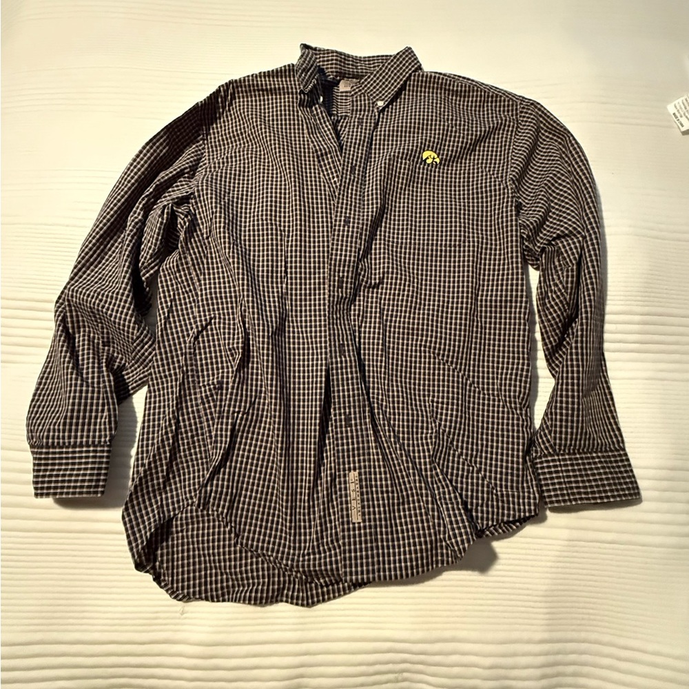 Men's Iowa Hawkeye Checkered Button Down Shirt